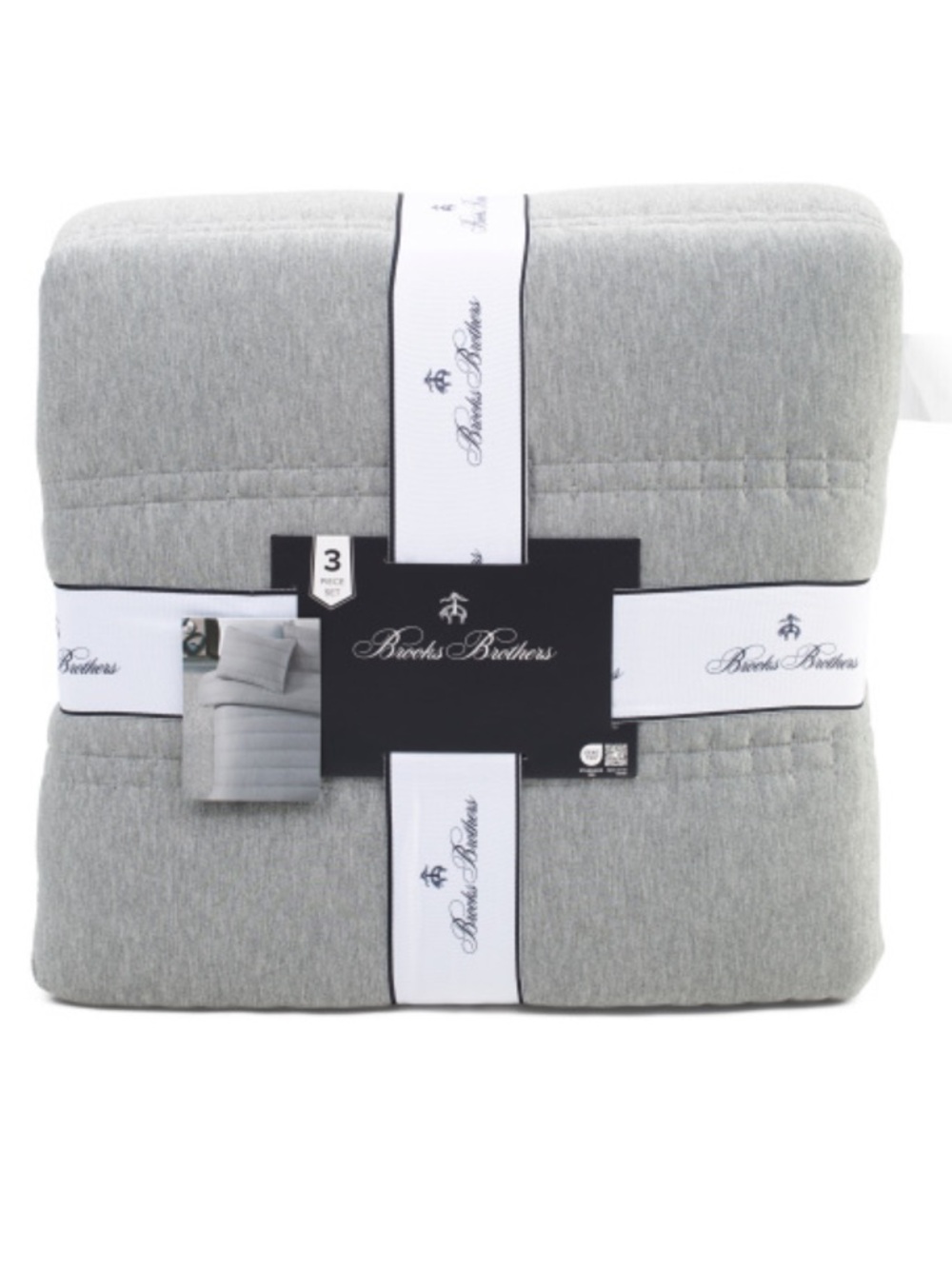 Brooks Brothers Grey 3-Piece Quilt Set